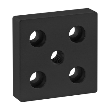 2131-BLACK -  10 Series 5 Hole - Center Tap Base Plate: 2.00" x 2.00" with 3/8-16 Tap