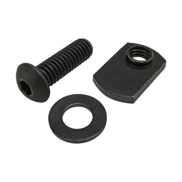 75-3836 -  Bolt Assembly: 5/16-18 x 1.000" Black BHSCS with Washer and Slide-In Economy T-Nut - Offset Thread - Black Zinc