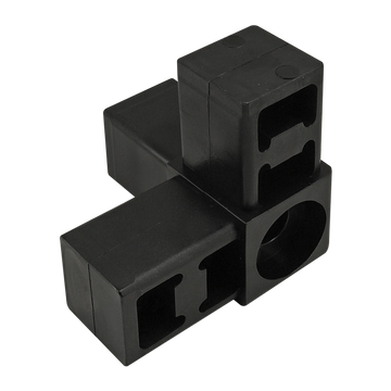 9253 -  3 Way - Corner Connector with Caster or Spacer Receptacle