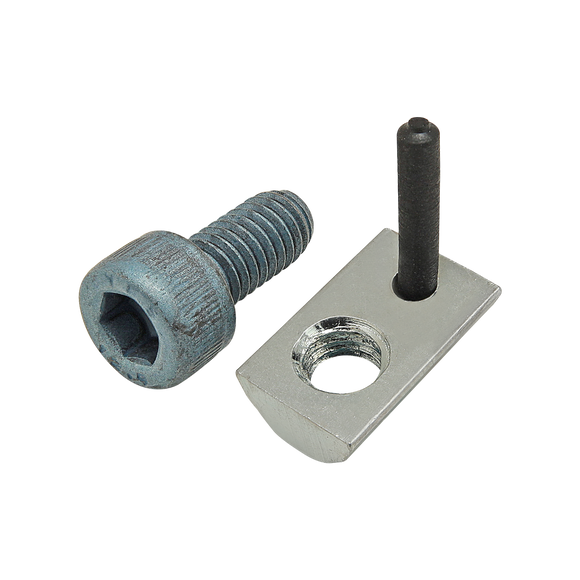 75-3443 -  Bolt Assembly: M6 x 12.00mm Blue SHCS with Roll-In T-Nut with Flex Handle - Bright Zinc