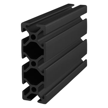 25-2576-3M-BLACK-FB -  25mm X 75mm T-SLOT EXT 3M BAR FULLBLACK ANODIZE
