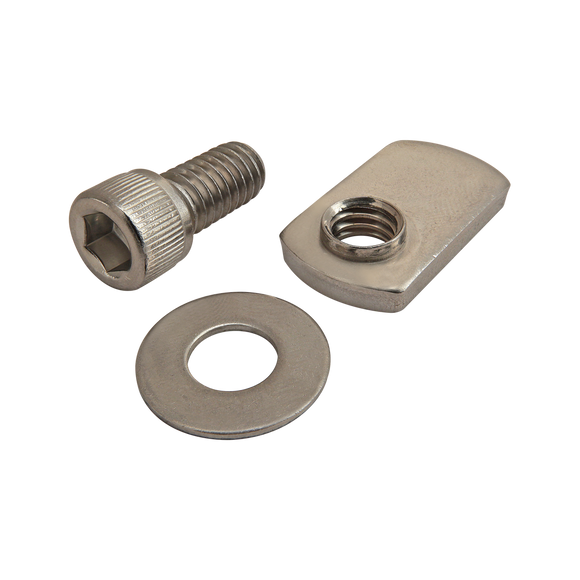3699 -  Bolt Assembly: SS 5/16-18 x .625" SHCS with Washer and Slide-In Economy T-Nut - Offset Thread