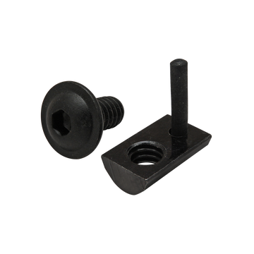 3322 -  Bolt Assembly: 1/4-20 x .500" Black FBHSCS and Roll-In T-Nut with Flex Handle - Black Zinc