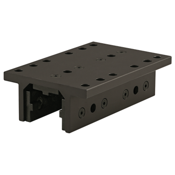 45-6526-BLACK -  45 Series 3 Slot Mount - Double Flange Long High-Cycle Linear Bearing with Brake Holes