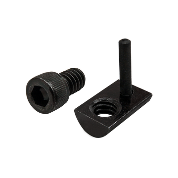 3490 -  Bolt Assembly: 1/4-20 x .375" Black SHCS and Roll-In T-Nut with Flex Handle - Black Zinc