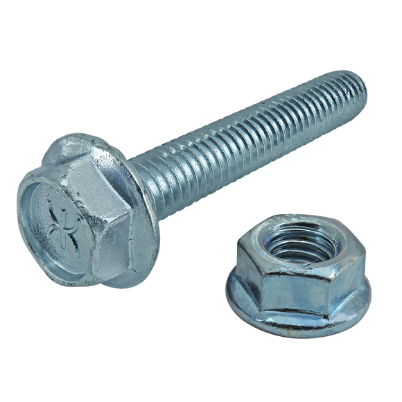 3963 -  Bolt Assembly: M8 x 50mm Blue Flanged Hex Head Bolt and Flanged Hex Nut