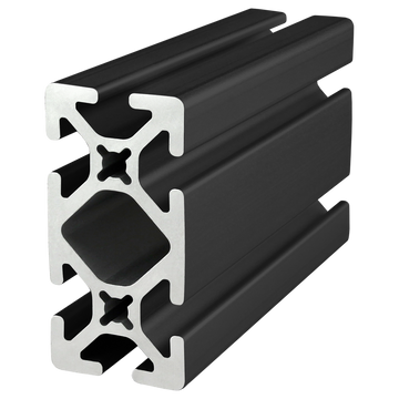 1530-S-BLACK-242 -  1.5" X 3" T-SLOTTED EXTRUSION SMOOTH 242" BAR BLACK ANODIZE
