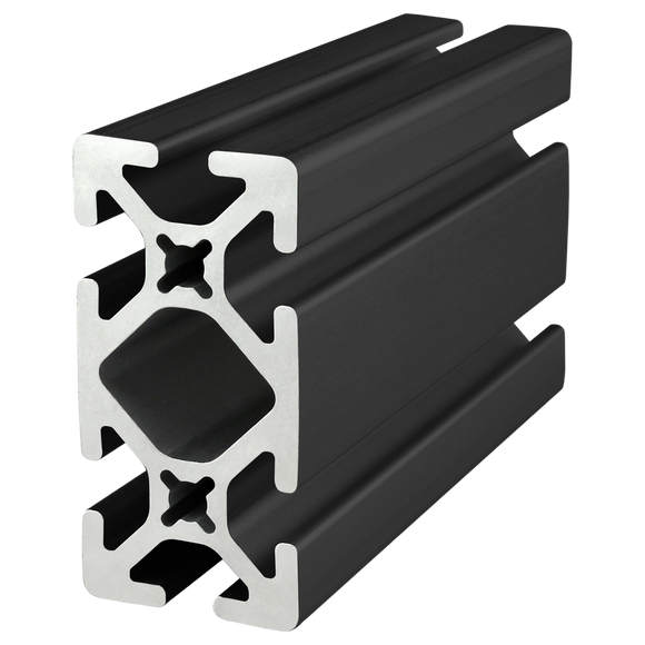 1530-S-BLACK-120 -  1.5" X 3" T-SLOTTED EXTRUSIONSMOOTH BLACK ANODIZE