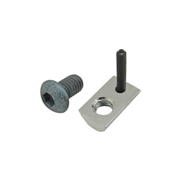 75-3435 -  Bolt Assembly: M6 x 10.00mm Blue BHSCS with Roll-In T-Nut with Flex Handle - Bright Zinc