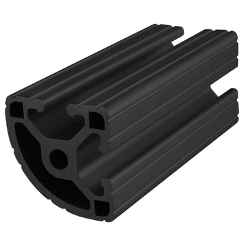 1517-120-BLACK-FB -  1.5" QUARTER ROUND T-SLOT EXT 120" BARFULL BLACK ANODIZE
