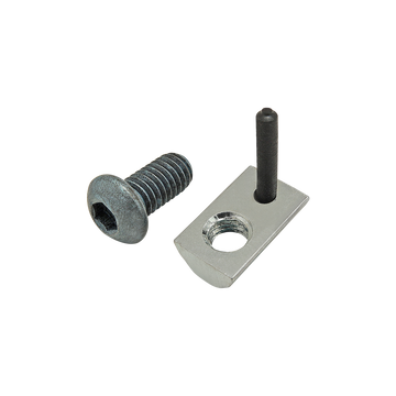 75-3436 -  Bolt Assembly: M6 x 12.00mm Blue BHSCS with Roll-In T-Nut with Flex Handle - Bright Zinc