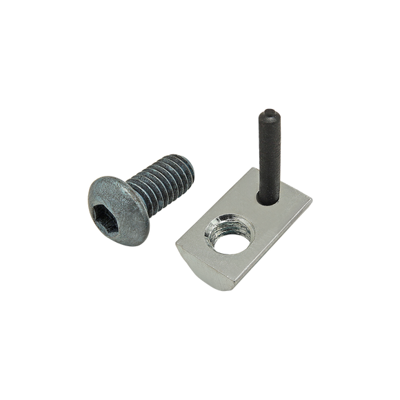 75-3436 -  Bolt Assembly: M6 x 12.00mm Blue BHSCS with Roll-In T-Nut with Flex Handle - Bright Zinc