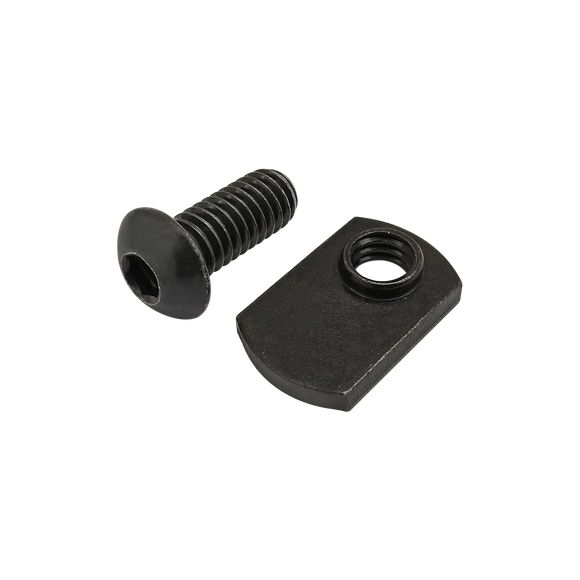 75-3828 -  Bolt Assembly: 5/16-18 x .750" Black BHSCS with Slide-In Economy T-Nut - Offset Thread - Black Zinc