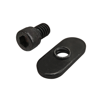 3486 -  Bolt Assembly: 1/4-20 x .375" Black SHCS and Slide-In Economy T-Nut - Centered Thread - Black Zinc