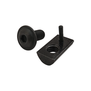 3323 -  Bolt Assembly: 5/16-18 x .687" Black FBHSCS and Roll-In T-Nut with Flex Handle - Black Zinc