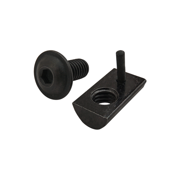 3323 -  Bolt Assembly: 5/16-18 x .687" Black FBHSCS and Roll-In T-Nut with Flex Handle - Black Zinc
