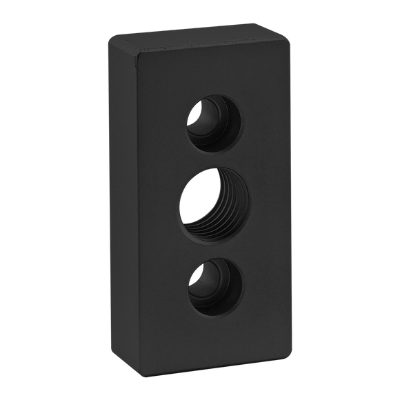 2365-BLACK -  15 Series 3 Hole - Center Tap Base Plate - 1.50" x 3.00" with 3/4-10 Tap