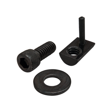 3498 -  Bolt Assembly: 1/4-20 x .625" Black SHCS with Washer and Roll-In T-Nut with Flex Handle - Black Zinc