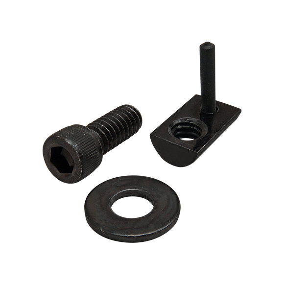 3498 -  Bolt Assembly: 1/4-20 x .625" Black SHCS with Washer and Roll-In T-Nut with Flex Handle - Black Zinc