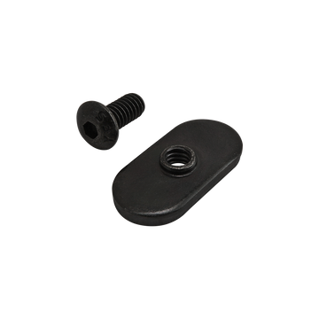 3483 -  Bolt Assembly: 8-32 x .375" Black BHSCS and Slide-In Economy T-Nut - Centered Thread - Black Zinc