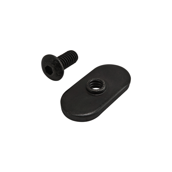 3483 -  Bolt Assembly: 8-32 x .375" Black BHSCS and Slide-In Economy T-Nut - Centered Thread - Black Zinc