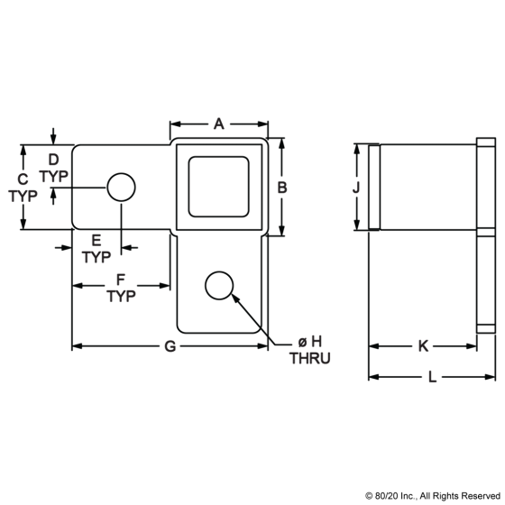 9242 - 90 Degree Corner Base Connector