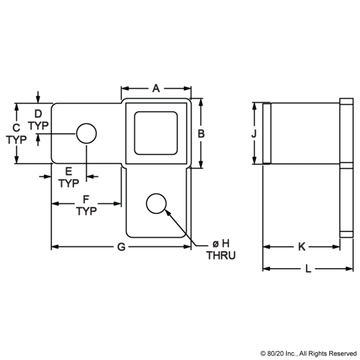 9242 - 90 Degree Corner Base Connector - 0