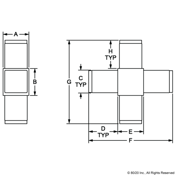 9260 - 4 Way Cross Connector