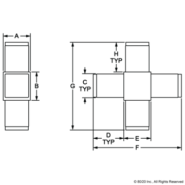 9260 - 4 Way Cross Connector - 0
