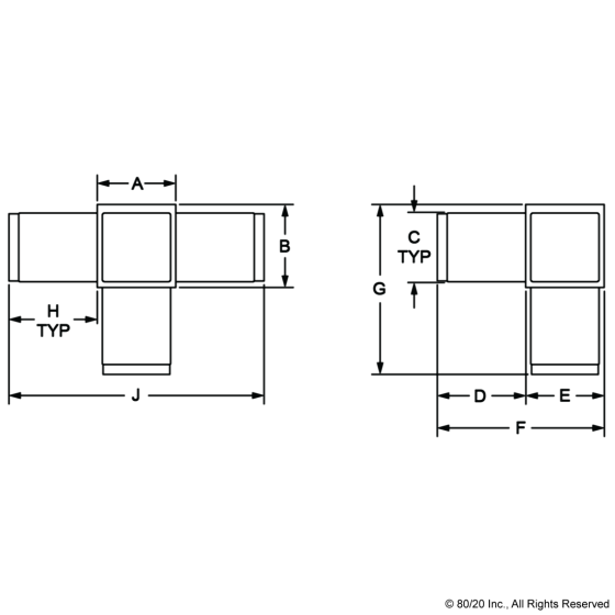 9270 - 4 Way Corner Connector