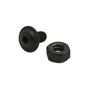 3465 -  Bolt Assembly: 1/4-20 x .500" Black FBHSCS and Hex Nut - Black Zinc