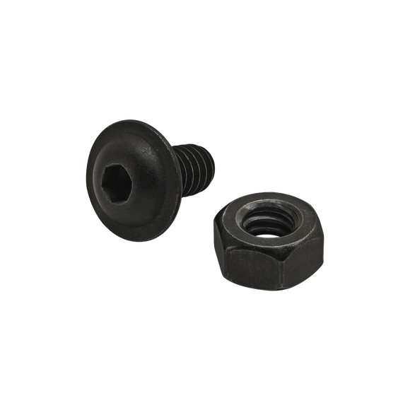 3465 -  Bolt Assembly: 1/4-20 x .500" Black FBHSCS and Hex Nut - Black Zinc