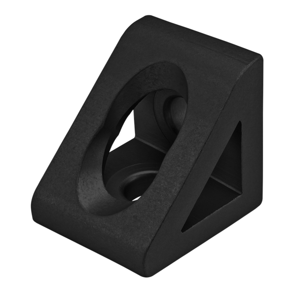 4132-BLACK -  10 Series 2 Hole - Gusseted Inside Corner Bracket