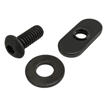 75-3808 -  Bolt Assembly: 1/4-20 x .625" Black BHSCS with Washer and Slide-In Economy T-Nut - Centered Thread - Black Zinc