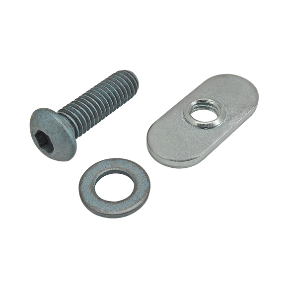 75-3410 -  Bolt Assembly: M6 x 20.00mm Blue BHSCS with Washer and Slide-In Economy T-Nut - Centered Thread - Bright Zinc