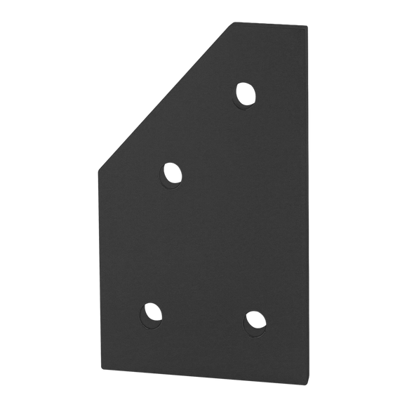 40-4346-BLACK -  40 Series 4 Hole - 45 Degree Angled Flat Plate