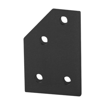 4145-BLACK -  10 Series 4 Hole - 45 Degree Angled Flat Plate