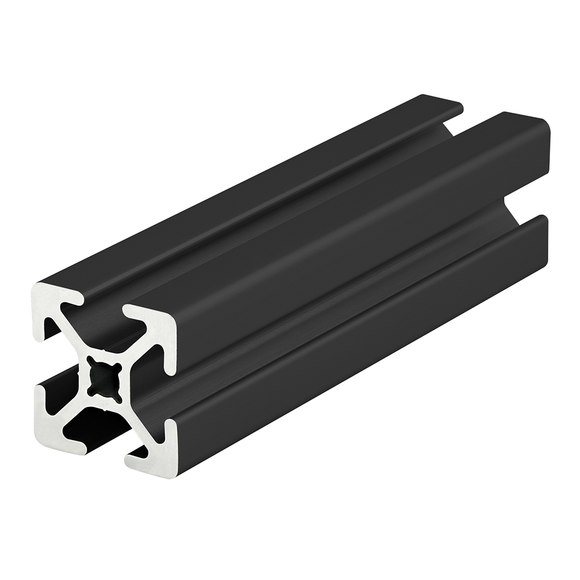 1010-S-BLACK-120 -  1.00â X 1.00â Smooth Surface T-Slotted Profile - Four Open T-Slots - 120" Full Length Profile