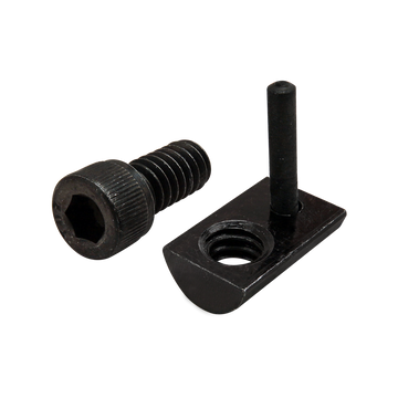 3492 -  Bolt Assembly: 1/4-20 x .500" Black SHCS and Roll-In T-Nut with Flex Handle - Black Zinc