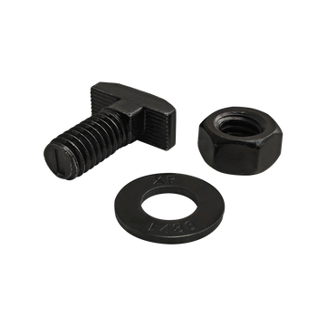 3300 -  Bolt Assembly: 5/16-18 x .750" Black Drop-In T-Slot Stud with Washer and Hex Nut - Black Zinc