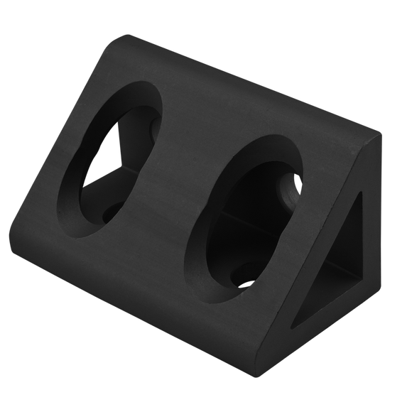 4134-BLACK -  10 Series 4 Hole - Wide Gusseted Inside Corner Bracket