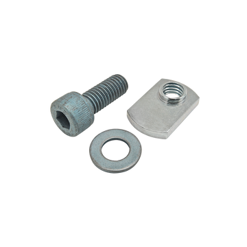 75-3433 -  Bolt Assembly: M8 x 20.00mm Blue SHCS with Washer and Slide-In Economy T-Nut - Offset Thread - Bright Zinc