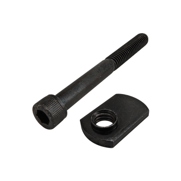 3430 -  Bolt Assembly: 5/16-18 x 3.000" Black SHCS and Slide-In Economy T-Nut - Offset Thread - Black Zinc