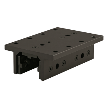 40-6536-BLACK -  40 Series 3 Slot Mount - Double Flange Long High-Cycle Linear Bearing with Brake Holes
