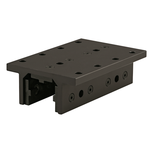 40-6536-BLACK -  40 Series 3 Slot Mount - Double Flange Long High-Cycle Linear Bearing with Brake Holes