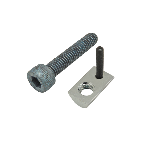 75-3447 -  Bolt Assembly: M6 x 30.00mm Blue SHCS with Roll-In T-Nut with Flex Handle - Bright Zinc