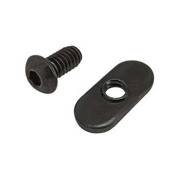 75-3800 -  Bolt Assembly: 1/4-20 x .500" Black BHSCS with Slide-in Economy T-Nut - Centered Thread - Black Zinc