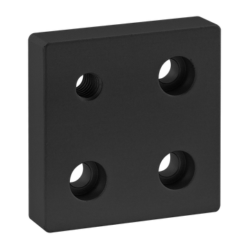 2136-BLACK -  10 Series 4 Hole - Offset Tap Base Plate: 2.00" x 2.00" with 5/16-18 Corner Tap