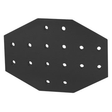 4370-BLACK -  15 Series 16 Hole - Cross Flat Plate