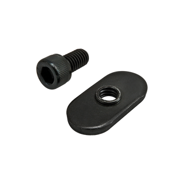 3457 -  Bolt Assembly: 10-32 x .375" Black SHCS and Slide-In Economy T-Nut - Centered Thread - Black Zinc